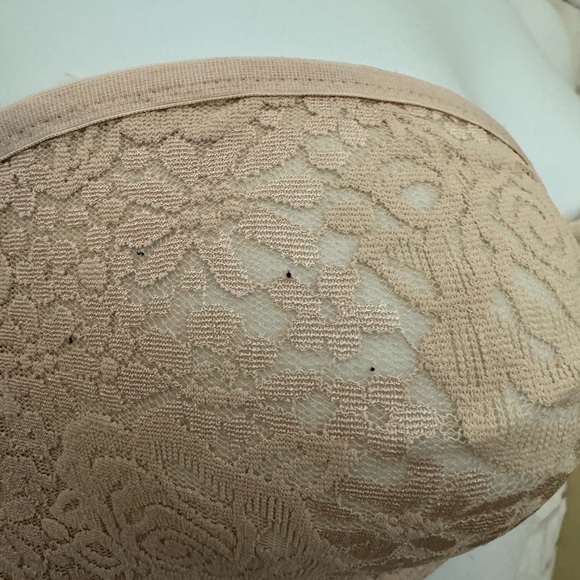 Wacoal Bra 36D Halo Lace Strapless Underwire Beige lace 854205 Unlined Bride‎ - Picture 3 of 8